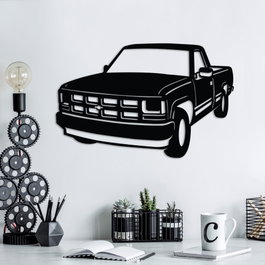 Wallity Chevrolet C-K (1994 - 1996) Escultura de pared de metal negra